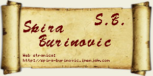Spira Burinović vizit kartica